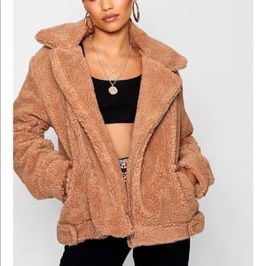 Teddy Faux Fur Aviator Jacket